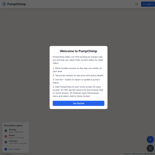 Screenshot of Pumpchimp
